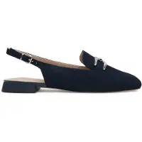 Caprice sling pumps, blue, made of Leather with Trapeze heel, Size 38