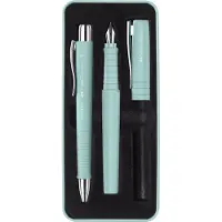 Faber-Castell Poly Ball Set, Sort, Lyse Blå, 3 stk, Kuglepen + fyldepen