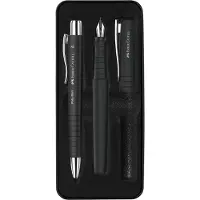 Faber-Castell Poly Ball Set, Sort, 3 stk, Kuglepen + fyldepen