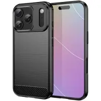 Mtp Products iPhone 17 Pro Børstet TPU Cover - Karbonfiber - Sort