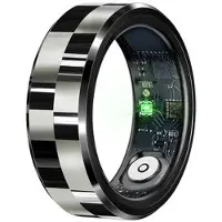 Mtp Products R9 Premium Smart Ring i rustfrit stål med opladningsetui - Størrelse: 11/20.6mm - Sort