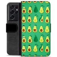 Mtp Products Samsung Galaxy S21 Ultra 5G Premium Flip Cover med Pung - Avocadomønster