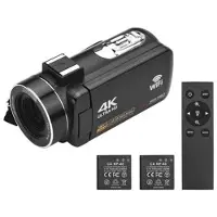 Mtp Products Bærbart 4K digitalt videokamera med to batterier - sort