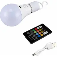 Mtp Products Genopladelig E27 RGB-lyspære med fjernbetjening og timer
