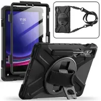 Mtp Products Samsung Galaxy Tab S10 FE/S9 FE/S9 Heavy Duty 360 Cover med Håndrem - Sort