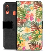 Mtp Products Samsung Galaxy A20e Premium Flip Cover med Pung - Lyserøde Blomster