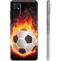 Mtp Products Samsung Galaxy A51 TPU Cover - Fodbold Flamme