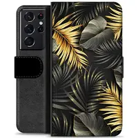 Mtp Products Samsung Galaxy S21 Ultra 5G Premium Flip Cover med Pung - Gyldne Blade