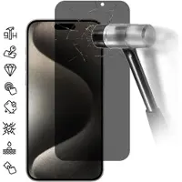 Mtp Products iPhone 17 Privacy Skærmbeskyttelse Hærdet Glas - 9H