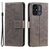 Mtp Products Xiaomi Redmi 12C Mandala Series Pung Taske med Stativ - Grå