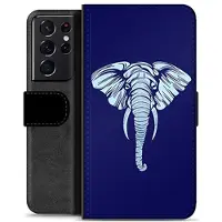 Mtp Products Samsung Galaxy S21 Ultra 5G Premium Flip Cover med Pung - Elefant