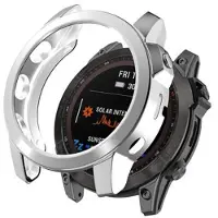 Mtp Products Garmin Fenix 7X/7X Solar Electroplated TPU Cover - Sølv