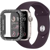 Mtp Products Rhinestone Dekorative Apple Watch SE (2022)/SE/6/5/4 Cover med Skærmbeskyttelse - 44mm - Sort