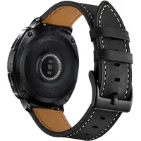 Mtp Products Samsung Galaxy Watch4/Watch4 Classic/Watch5/Watch6/Watch FE/Watch7 Læderrem - 20mm - Sort