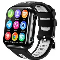 Mtp Products W5PRO 4G børneur med dobbelt kamera 2+16G slidstærkt 1,83 IPS HD smart phone-ur - sort/grå