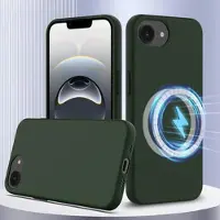 Mtp Products iPhone 16e/17e Liquid Silikone Cover - MagSafe Kompatibel - Mørkegrøn