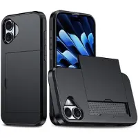 Mtp Products iPhone 16 Hybrid Cover med Glidende Kortslot - Sort