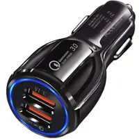 Mtp Products Quick Charge 3.0 30W Hurtig Billader DC-681 - 2 x USB - Sort