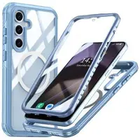 Mtp Products Samsung Galaxy S24 FE Magnetisk Cover med Skærmbeskyttelse Hærdet Glas - MagSafe-kompatibel - Blå