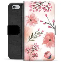 Mtp Products iPhone 6 / 6S Premium Flip Cover med Pung - Lyserøde Blomster