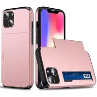 Mtp Products iPhone 14 Hybrid Cover med Glidende Kortslot - Rødguld