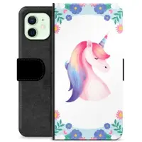 Mtp Products iPhone 12 Premium Flip Cover med Pung - Enhjørning