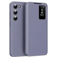 Mtp Products Samsung Galaxy S23 Smart Clear View Flip etui med kortplads - grå-lilla