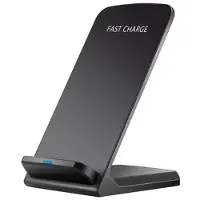 Mtp Products Z2 15W trådløs oplader til hurtig opladning af mobiltelefoner Vuggestativ til iPhone Samsung Huawei Xiaomi - Sort