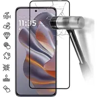 Mtp Products Motorola Edge 50 Neo Skærmbeskyttelse Hærdet Glas - 9H - Full Fit - Sort Kant