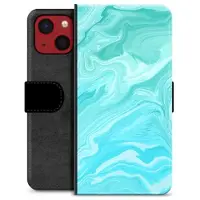 Mtp Products iPhone 13 Mini Premium Flip Cover med Pung - Blå Marmor