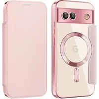 Mtp Products Google Pixel 8a Flip cover med kortholder - MagSafe-kompatibel - Pink