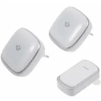 Mtp Products Trådløs dørklokke med 2 modtagere og lys B209 - EU-stik - Sølv