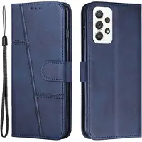 Mtp Products Samsung Galaxy A32 (4G) Quilted Series Pung Taske med Stativ - Blå