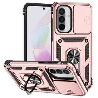 Mtp Products Samsung Galaxy A36 Roterende Ring Hybrid Cover med Kameraskjold - Rødguld