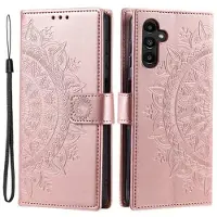Mtp Products Samsung Galaxy A55 Mandala Series Etui med Pung - Rødguld