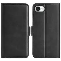 Mtp Products iPhone 16e/17e tegnebogsetui med magnetisk lukning - kalvetekstur - sort