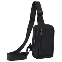 Mtp Products Vandafvisende bryst- og skuldertaske i nylon - passer til 6.5- 7.2-telefoner - sort