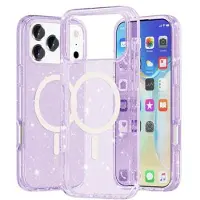 Mtp Products iPhone 17 Pro Stylish Glitter Series Hybrid Cover - MagSafe kompatibel - Lilla