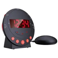 Mtp Products TS-BC600 Højt vibrerende vækkeur med 12/24 timers display til døve og seniorer - sort