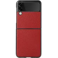 Mtp Products Samsung Galaxy Z Flip3 5G Slim Cover - Ægte Læder - Rød