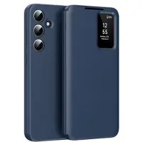 Mtp Products Samsung Galaxy S24 FE Smart Clear View Flip Cover med kortplads - Safir