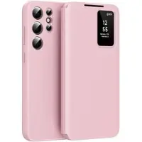 Mtp Products Samsung Galaxy S25 Ultra Smart Clear View Flip etui med kortplads - Pink
