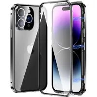 Mtp Products iPhone 14 Pro Max Magnetisk Cover med Hærdet Glas - Sort