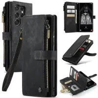 CASEME Samsung Galaxy S23 Ultra 5G 2-i-1 Multifunktionel Pung - Sort