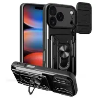 Mtp Products iPhone 17 Pro Roterende Ring Hybrid Cover med Kameraskjold - Sort