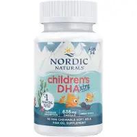 Nordic Naturals , Børn DHA Xtra, Alder 3-6, Blåbær, 636 mg, 90 Mini Bløde Gel