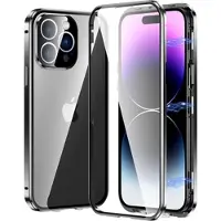 Mtp Products iPhone 14 Pro Magnetisk Cover med Hærdet Glas - Sort