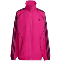 Adidas Dame Teamgeist Adicolor Oversized Vævet Lynlås Track Top Semi Lucid Fuchsia/Sort