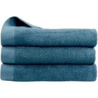 Borg Badelagen - 100% Blødt bomuld med høj absorberingsevne - 100x150 cm - Mørkeblåt - Stort håndklæde fra danske