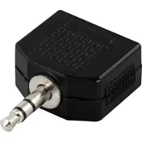 Deltaco Y-adapter for lyd, 1 x 3,5 mm ha til 2 x 3,5 mm ho